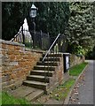 Stoke Dry: The steps leading up to St. Andrew's Church in Stoke Dry