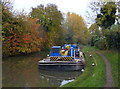 Barge moored along the Grand Union Canal in LE2 9RD