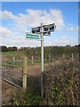 Finstall Footpath Crossroad Sign in B60 3GW