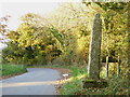 Medieval granite cross shaft beside the road north of Lewannick in PL15 7QD