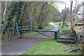 Barrier & stiles, National Cycle Route 467, Hollybush Station in NP12 0SG