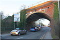 Railway Bridge over A321 at approach to roundabout in RG41 2RA