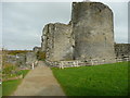 The path across the outer bailey, Cilgerran Castle in SA43 2LQ