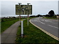 Directions sign opposite Porthcawl Fire and Rescue Station in CF36 3XA