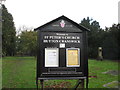 Parish  Church  notice  board in YO25 9PR