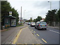 Bus stop and shelter on Southgate Road (A111) in EN6 5EE