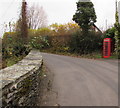Grade II listed red phonebox, Newbridge on Usk in NP15 1LY
