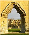 Through the west door at Byland Abbey in YO61 4BD