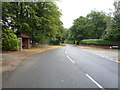 Bus stop and shelter on Orchard Road, Burnham Green in AL6 0NX
