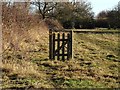 Useless gate on a path by the railway in DE56 4AA