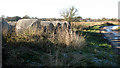 Straw bales beside Stone Road in Marshes Ward