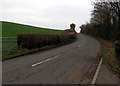 Hedge-lined road in rural Monmouthshire in NP15 1LG