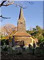 Burstow church from the west, late November in RH6 9RH