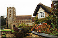 Hawkchurch cottage and church in EX13 5XE