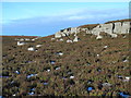 Rock outcrop east of Sinderhope Carrs in NE47 9SG