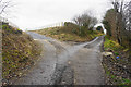 Fork in the road above Barnoldswick in BB18 5RP