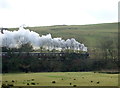 Steam train on the Embsay & Bolton Abbey Steam Railway in BD23 6AF