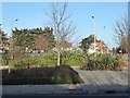 Roundabout where Rainham Road meets Dagenham Road in RM13 7RJ