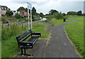 Path and seat next to the River Nene (old course) in PE15 9HT
