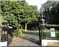 Entrance gates to Bishopwearmouth cemetery in SR4 8DG