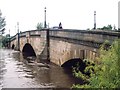 River Aire in flood at Castleford Bridge. in WF10 1FU