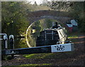 Narrowboat next to Blue Bank Bridge No 102 in LE2 9JT