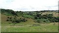 Downland scenery Calcot Hill, Clent Hills with view towards Birmingham in B62 0LY