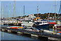 Boats at pontoon, Lymington in SO41 5SD