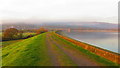 Cheddar Reservoir, with Axbridge in the background in BS26 2BA