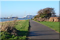 Weston Shore looking towards Southampton Eastern Docks in SO19 9RY
