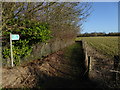 Footpath from the B2118 going eastwards in Downland Villages Ward