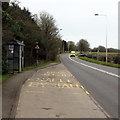 X2 bus stop, Bridgend Road, Porthcawl in CF36 5SQ