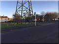 Open space with Pylon by Middle Ride, Willenhall, southeast Coventry in CV3 3FP