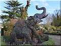 Elephant sculpture in the grounds of Otter Nurseries, near Ottery St Mary in EX11 1EL