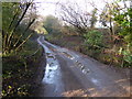 Looking west from bridge on footpath to Furners Lane in BN5 9HS
