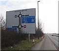 M5 Motorway Junction 12 directions sign in GL2 4EW