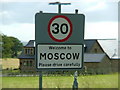 Moscow village sign in KA4 8PU