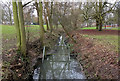 Braunstone Brook flowing through Westcotes Park in LE3 1NB