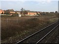 View from a Cardiff-Swansea train - edge of Brackla housing development in CF31 2AP