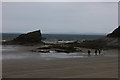 Broadhaven beach and the Emmet rock in SA62 3JH