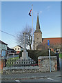 The repaired War Memorial at Great Cornard in CO10 0HN