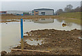 Flooded building site in LE4 2BN