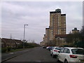 High flats in Muirhouse in ML1 2SJ