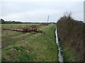 Drain and farm track off Cow Lane in Rampton