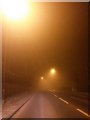 Shaftesbury: dense fog on the A350 in SP7 9LE