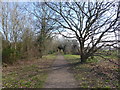 Footpath along the line of the former Merton Park to Tooting railway line in SW19 3EN