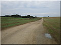 Bridleway through an open landscape in Lenton Keisby and Osgodby