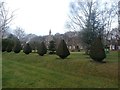 Topiary, Church and Almshouses on Robin Lane in WF9 4FH