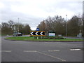 Roundabout on Rugby Road (B4109) in LE10 2JP