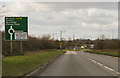 A44 approaching roundabout near Wyre Piddle in WR10 2PX